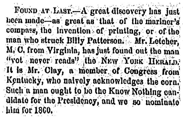 "Found At Last," New York Herald, June 13, 1858