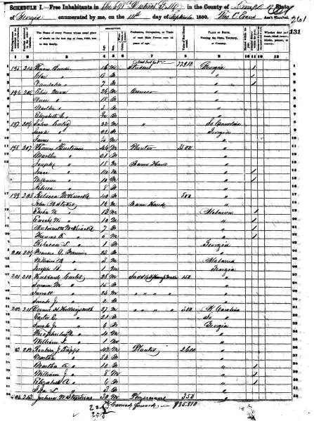 Troup County, Georgia, 1850 United States Census, zoomable