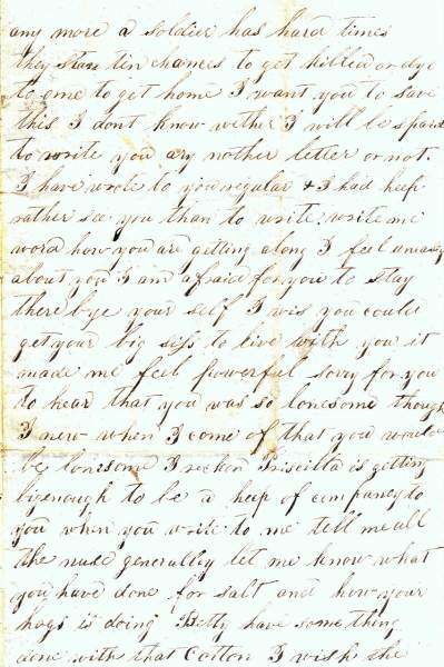 William Elisha Stoker to Elizabeth E. Stoker, October 3, 1862 (Page 3)