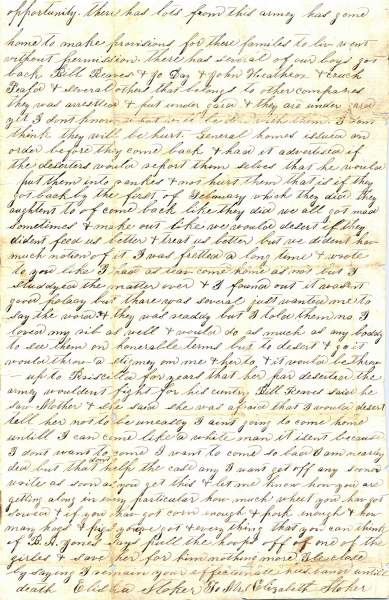 William Elisha Stoker to Elizabeth E. Stoker, February 4, 1863 (Page 2)