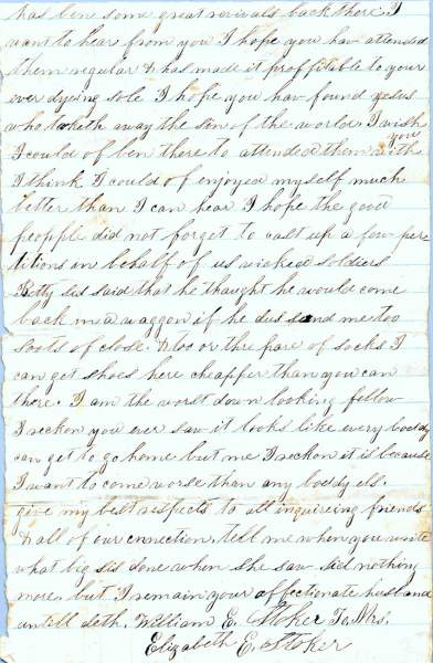 William Elisha Stoker to Elizabeth E. Stoker, August 26, 1863 (Page 4)