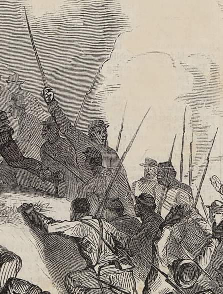 Attack of the Louisiana Native Guard at Port Hudson, Louisiana, May 27, 1863, artist's impression, black officer detail