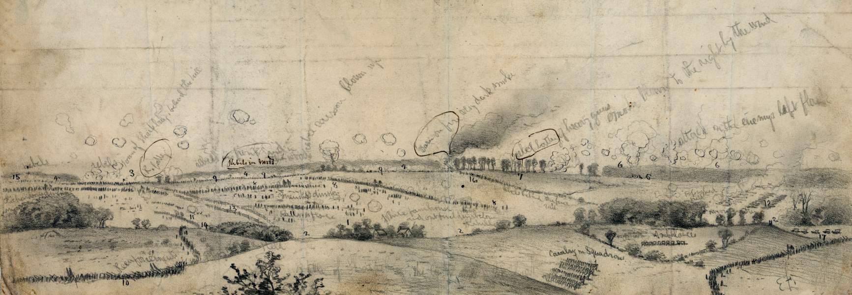 Battlefield of Antietam, September 17, 1862, artist's impression, zoomable image