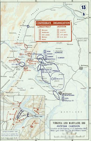Antietam Campaign, September 13, 1862, campaign map, zoomable image