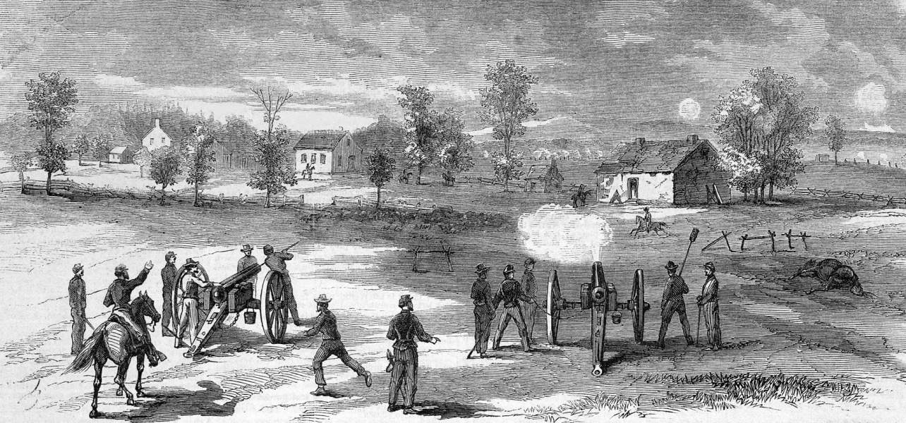 Battle of Summit Point, Virginia, August 21, 1864, artist's impression, zoomable image