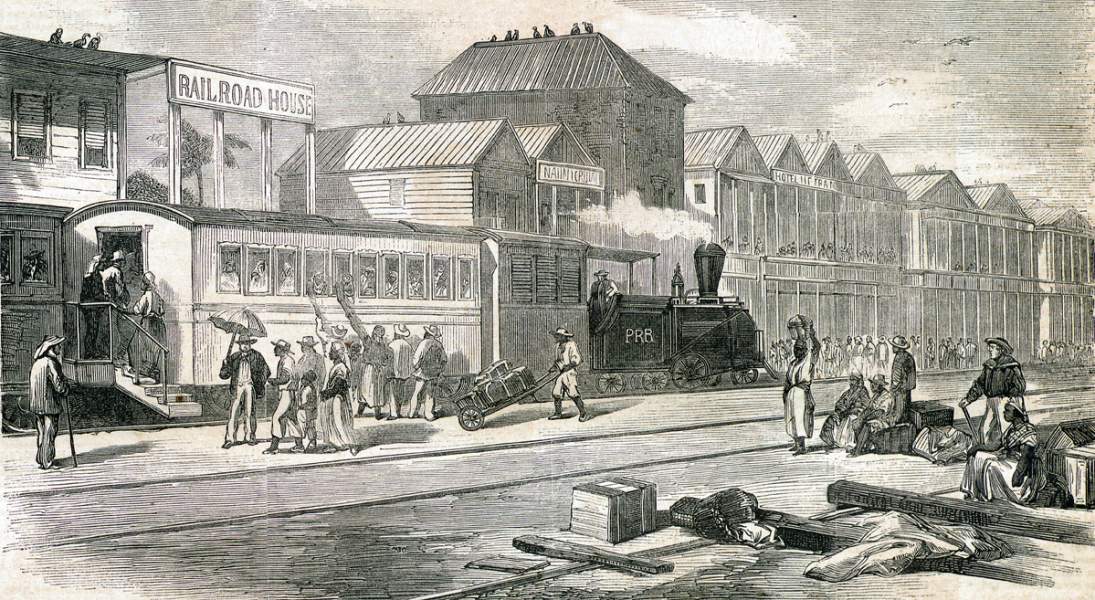 Aspinwall, Panama, late 1865, artist's impression