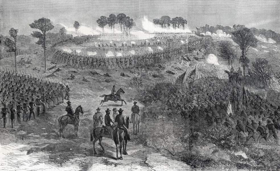 Battle of Chaffin's Farm and Newmarket Heights, September 29, 1864, artist's impression, zoomable image