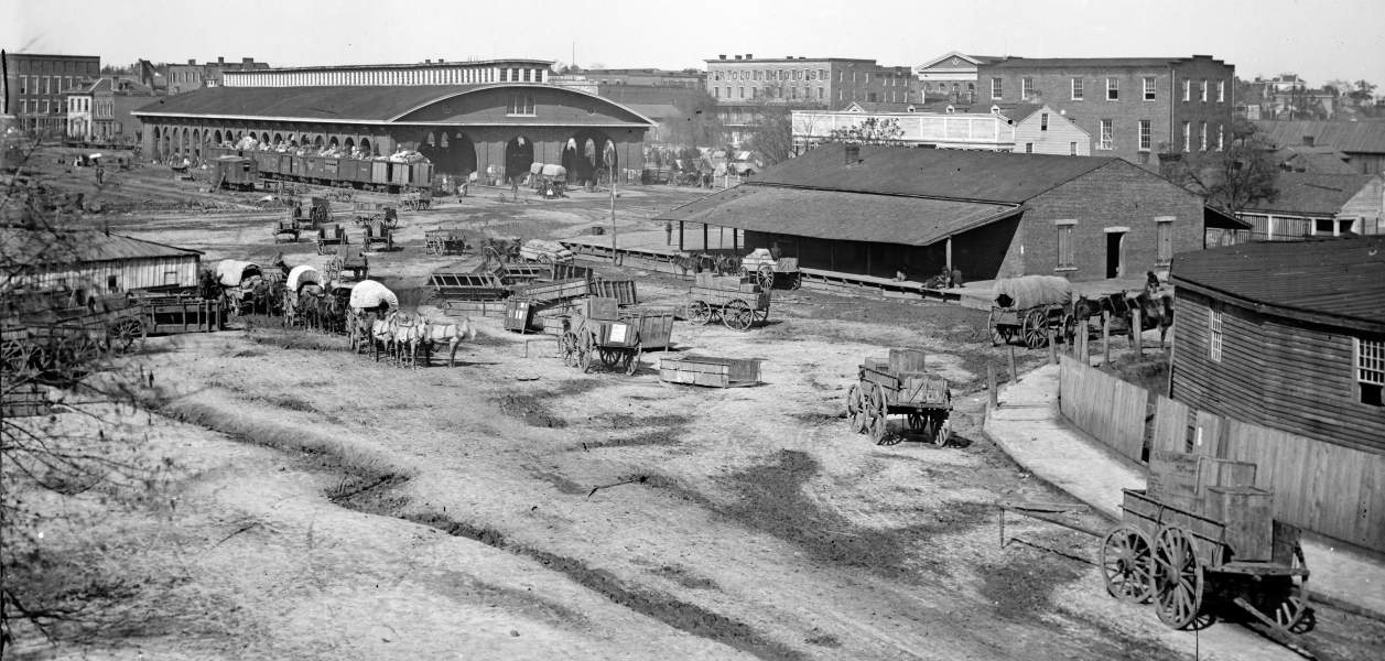Railroad Depot and Yard, Atlanta, GA, 1864, zoomable image