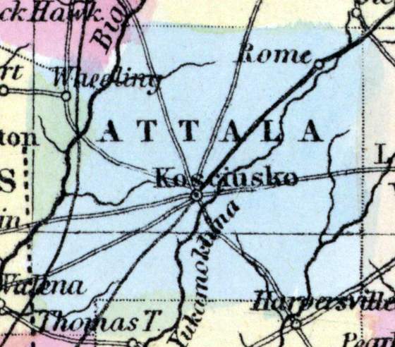 Attala County, Mississippi, 1857