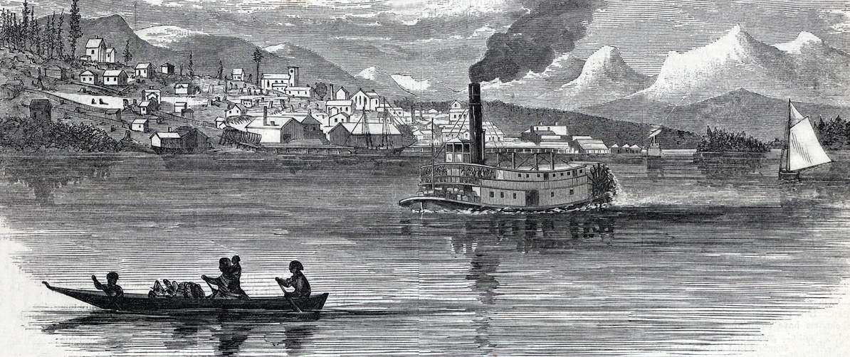 New Westminster, British Columbia, July 1865, artist's impression