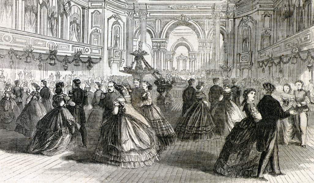 Dress Ball, Seventh Regiment, New York State National Guard, New York City, January 31, 1866, artist's impression