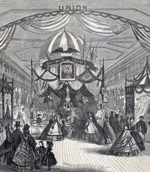 The Maryland State Sanitary Fair, Baltimore, Maryland, April-May 1864, artist's impression, detail