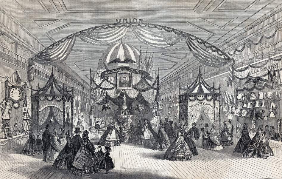 The Maryland State Sanitary Fair, Baltimore, Maryland, April-May 1864, artist's impression, zoomable image