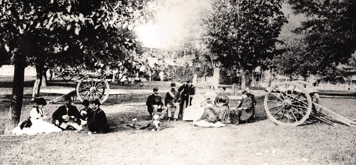 Officers and Ladies, Carlisle Barracks, Carlisle, Pennsylvania, circa 1867