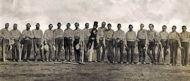 The Knickerbocker and Excelsior Baseball Clubs, New York, 1858