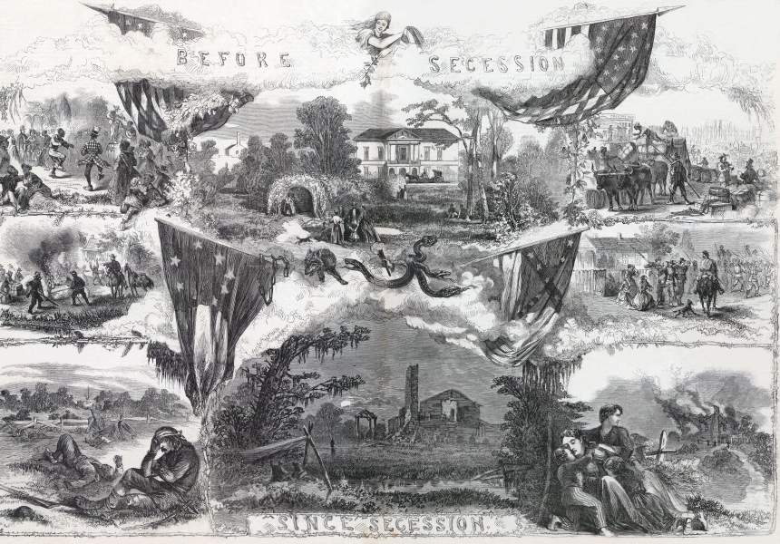 "The South as Secession Found It and As It Leaves It" Frank Leslie's Illustrated Newspaper, December 12, 1863, zoomable image