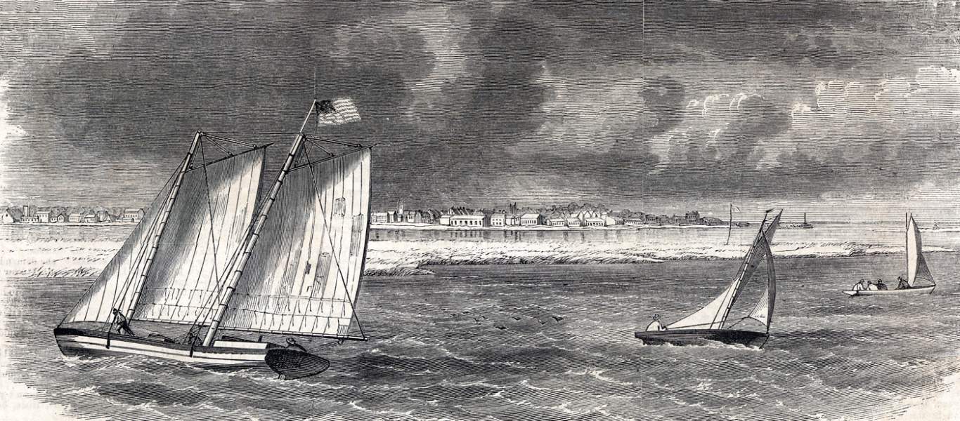 Beaufort, North Carolina, April 1864, artist's impression, zoomable image
