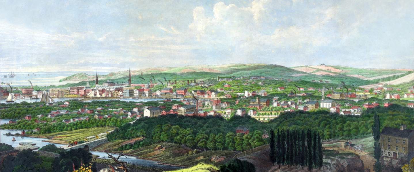 Bridgeport, Connecticut, circa 1857, detail, zoomable image