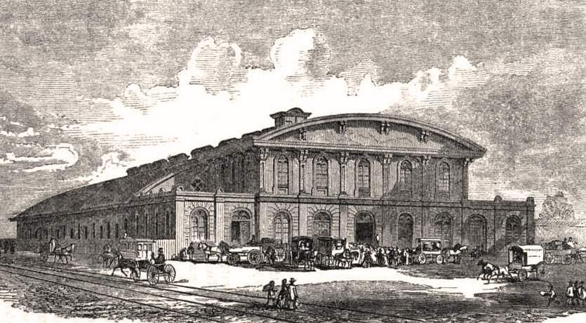 Broad and Prime Street Station, Philadelphia, Pennsylvania, 1856