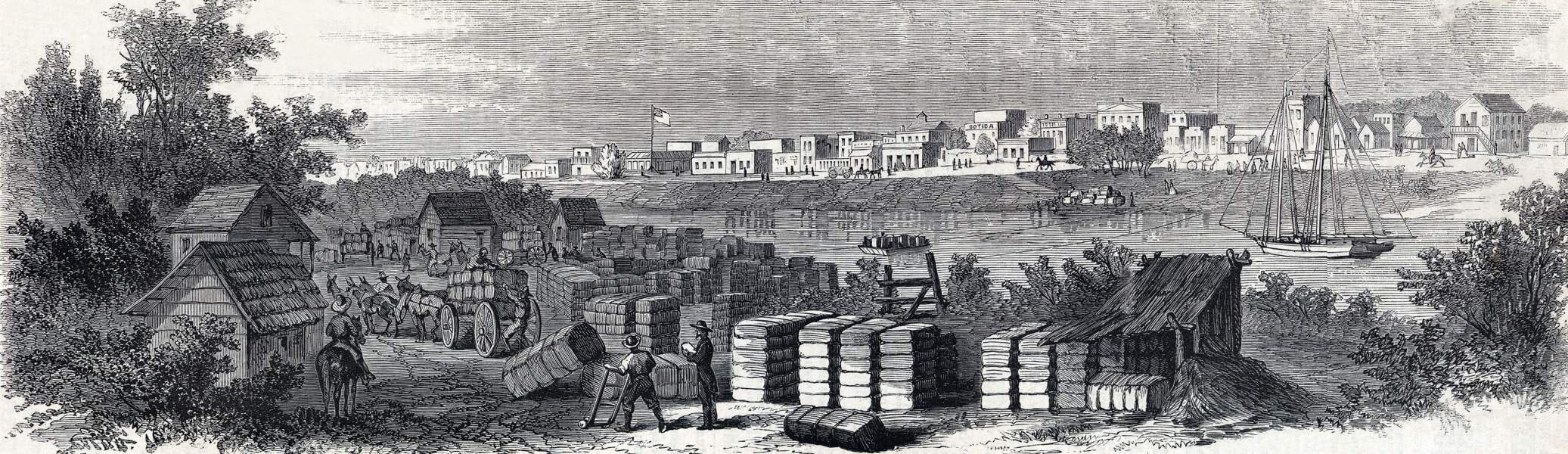 Brownsville, Texas, December 1863, artist's impression, zoomable image
