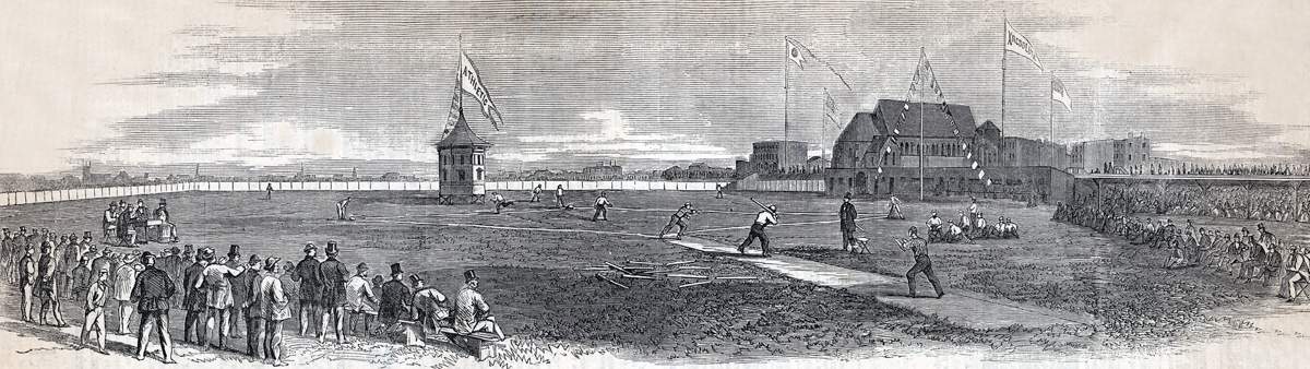 Baseball Match, Athletic of Philadelphia vs. Resolute of Brooklyn, Brooklyn, New York, June 15, 1865, artist's impression.