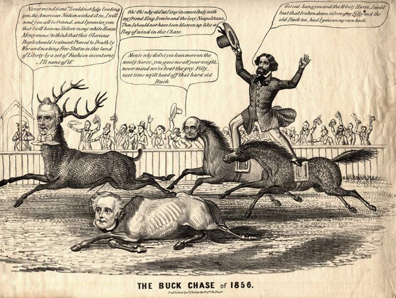 "The Buck Chase of 1856," cartoon, 1856