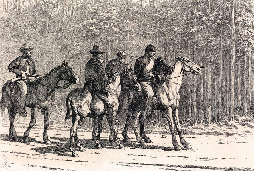 "'Bummers"," Edwin Forbes, copper plate etching, 1876, zoomable image