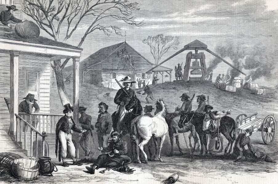 "Sherman's Bummers," Union foragers during the southern campaign, South Carolina, artist's impression, zoomable image