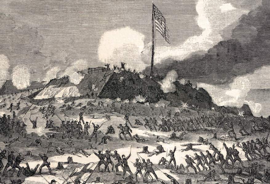 Confederate attack on Fort Sanders, outside Knoxville, Tennessee, November 29, 1863, artist's impression, detail