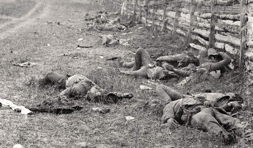 Confederate dead on the Hagerstown Road, Antietam Battlefield, September 1862