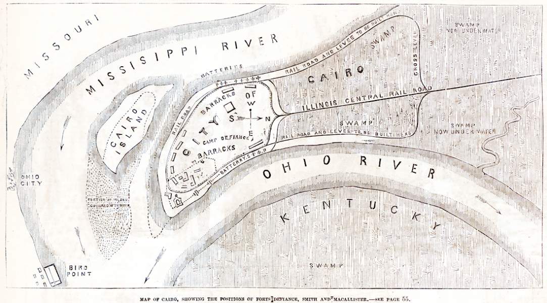 Cairo, Illinois, June 1861, map