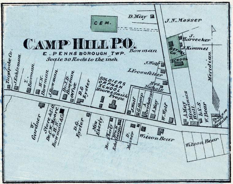 Camp Hill, Pennsylvania, 1872, map