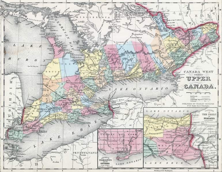 Canada West, 1857, zoomable map