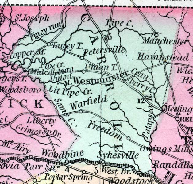 Carroll County, Maryland, 1857