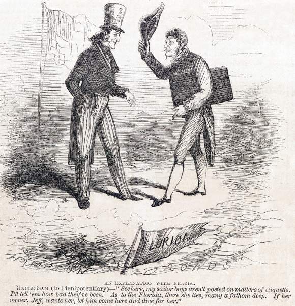 "An Explanation with Brazil," cartoon, Frank Leslie's Magazine, December 24, 1864