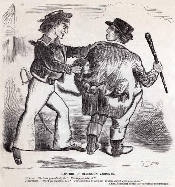 "Capture of Secession Varmints," cartoon, December 7, 1861