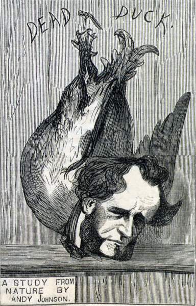 "Dead Duck," John Wein Forney, April 1866, Thomas Nast cartoon
