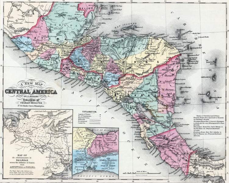 Central America, 1857, zoomable map