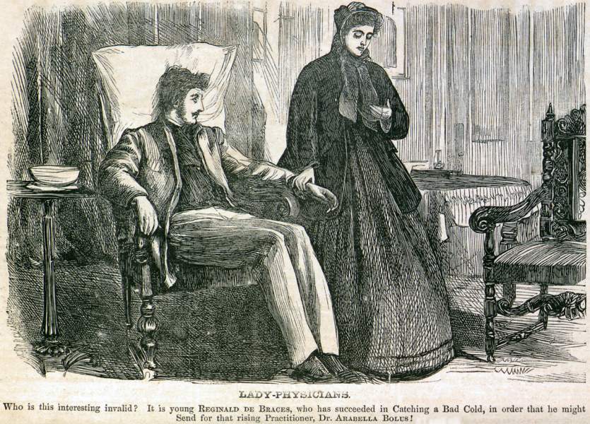 "Lady Physicians," cartoon, Harper's Weekly Magazine, January 27, 1866