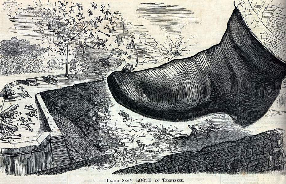 "Uncle Sam's FOOTE in Tennessee," cartoon, March 1, 1862