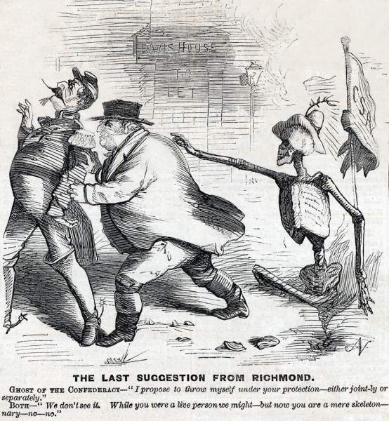 "The Last Suggestion From Richmond," cartoon, Frank Leslie's Illustrated, January 28, 1865