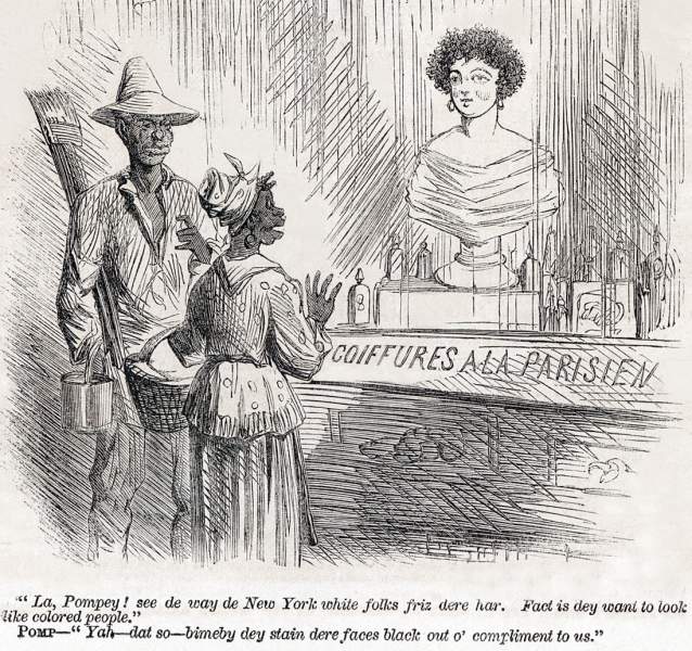 "Coiffures a la Parisien," cartoon, Frank Leslie's Magazine, December 24, 1864
