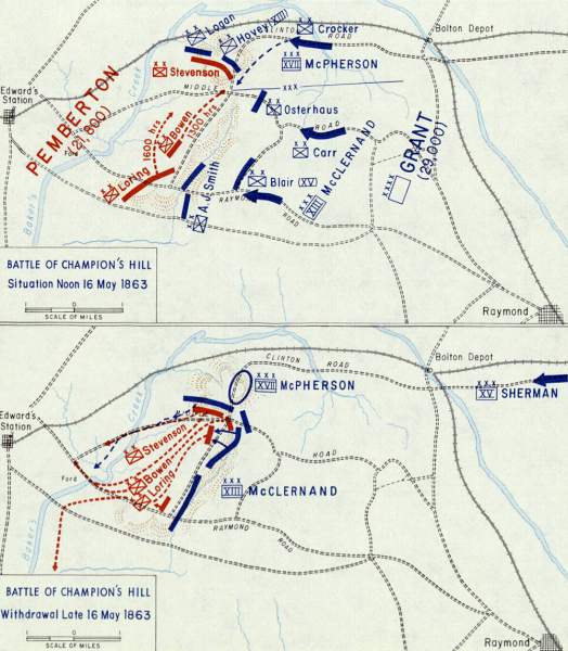 Battle of Champion Hill, May 16, 1863, battle map