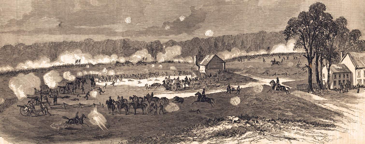 Battle of Chancellorsville, May 1, 1863, impression of artist on the scene Frank Forbes, zoomable image