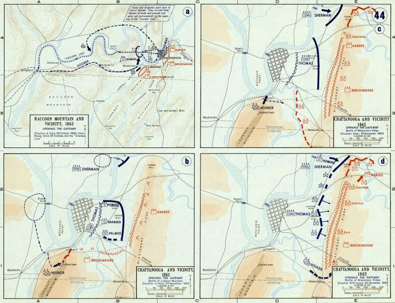 Chattanooga Campaign, October and November, 1863, campaign map, zoomable image