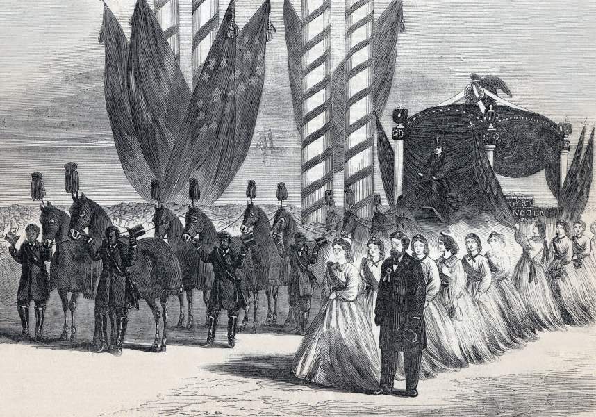 President Lincoln's Funeral Procession, Chicago, Illinois, May 1, 1865, artist's impression, zoomable image