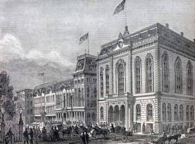 Chamber of Commerce Building, Chicago, Illinois, April 1866, artist's impression