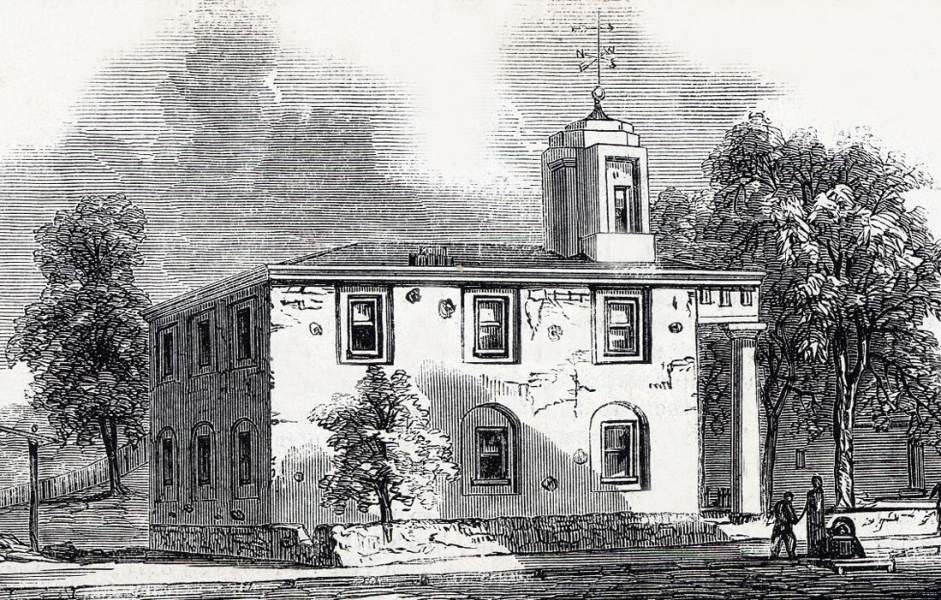 The County Courthouse, Charlestown, Virginia, September 1864, artist's impression, detail