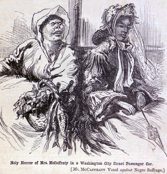 "Holy Horror of Mrs. McCaffraty...," cartoon, Harper's Weekly Magazine, February 24, 1866