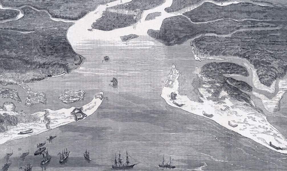 Charleston Harbor, South Carolina, July 1863, map, detail